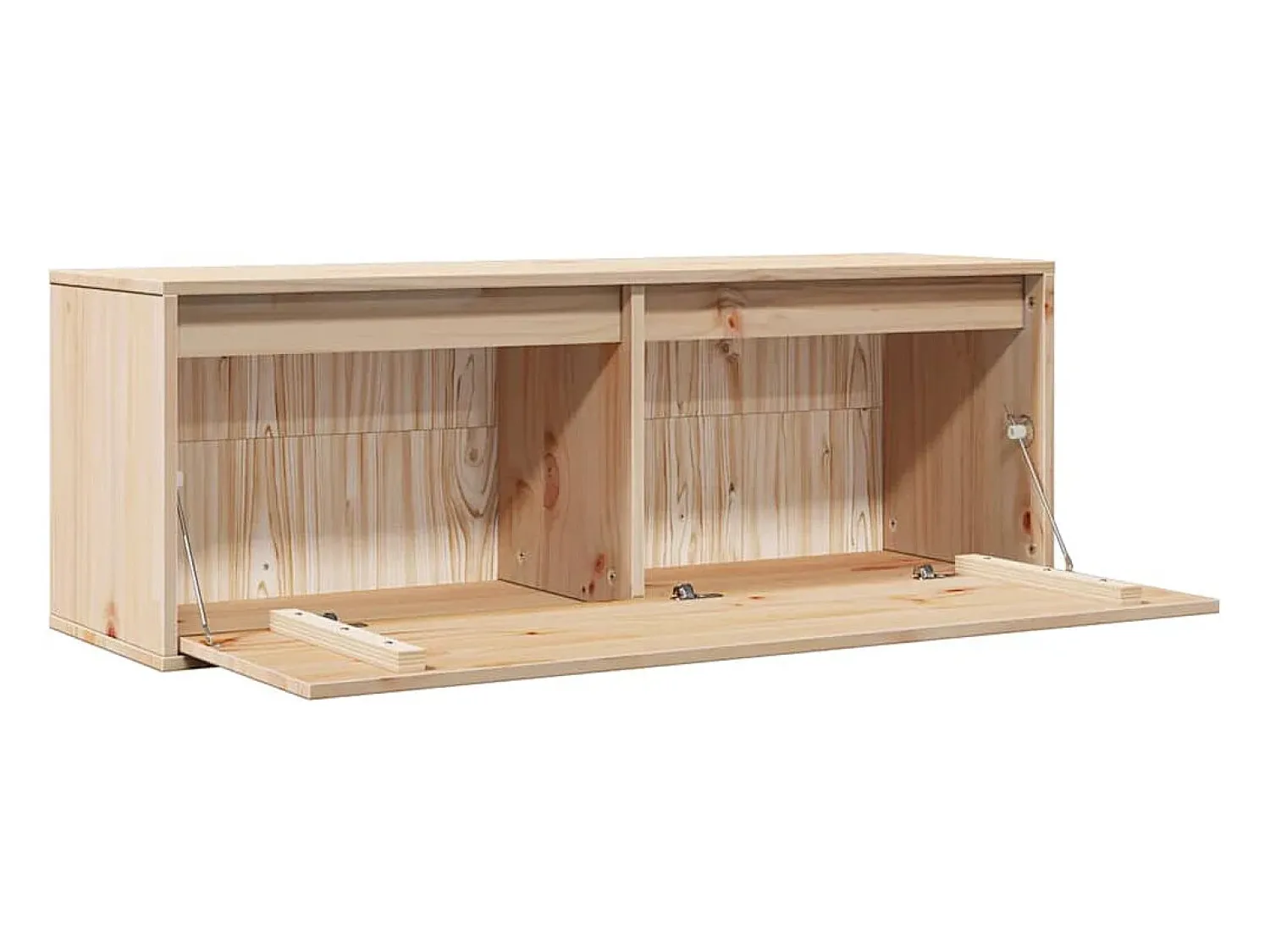 Best vidaxl Armário de parede 100x30x35 cm madeira de pinho maciça Castanho
