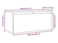 vidaxl Armário de parede 80x30x35 cm madeira de pinho maciça^ Prateleira