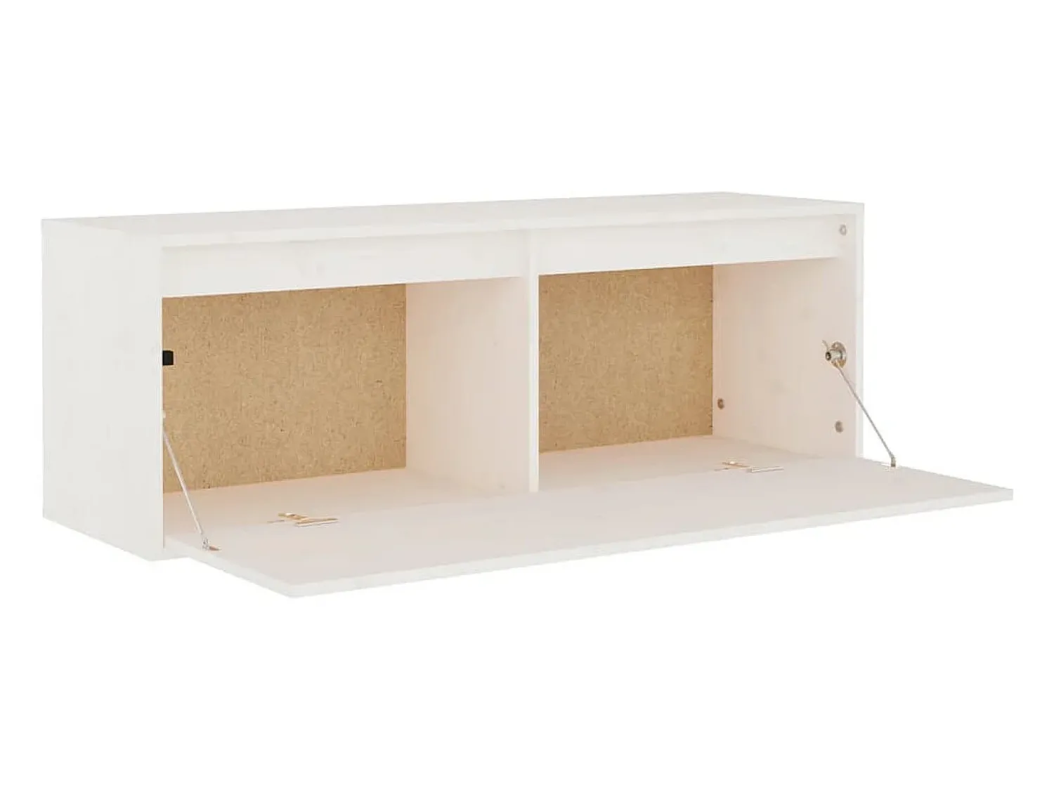 Prateleira*vidaxl Armário de parede 100x30x35 cm madeira de pinho maciça branco Castanho
