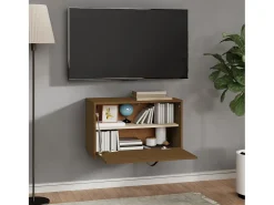 vidaxl Armário de parede 60x30x35 cm pinho maciço mel^ Prateleira