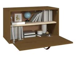 vidaxl Armário de parede 60x30x35 cm pinho maciço mel^ Prateleira