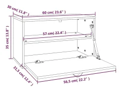 vidaxl Armário de parede 60x30x35 cm pinho maciço mel^ Prateleira