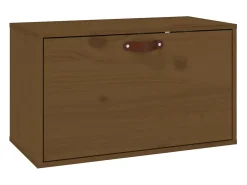 vidaxl Armário de parede 60x30x35 cm pinho maciço mel^ Prateleira