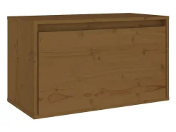 vidaxl Armário de parede 60x30x35 cm pinho maciço mel^ Prateleira