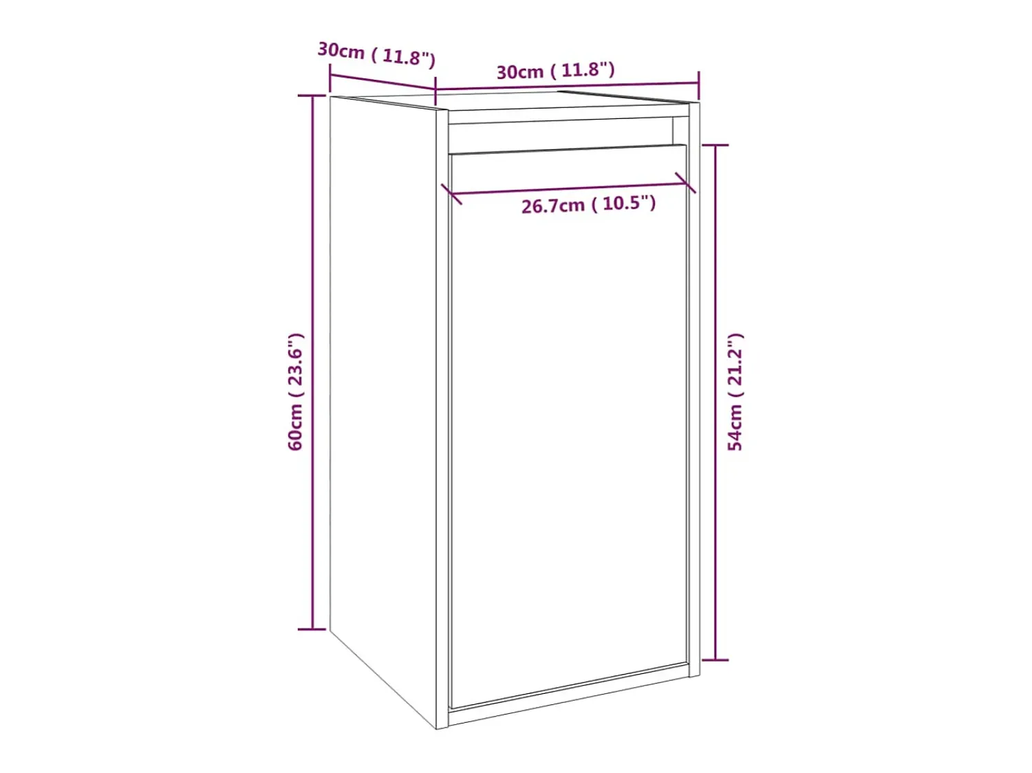 vidaxl Armário de parede 30x30x60 cm pinho maciço mel^ Prateleira