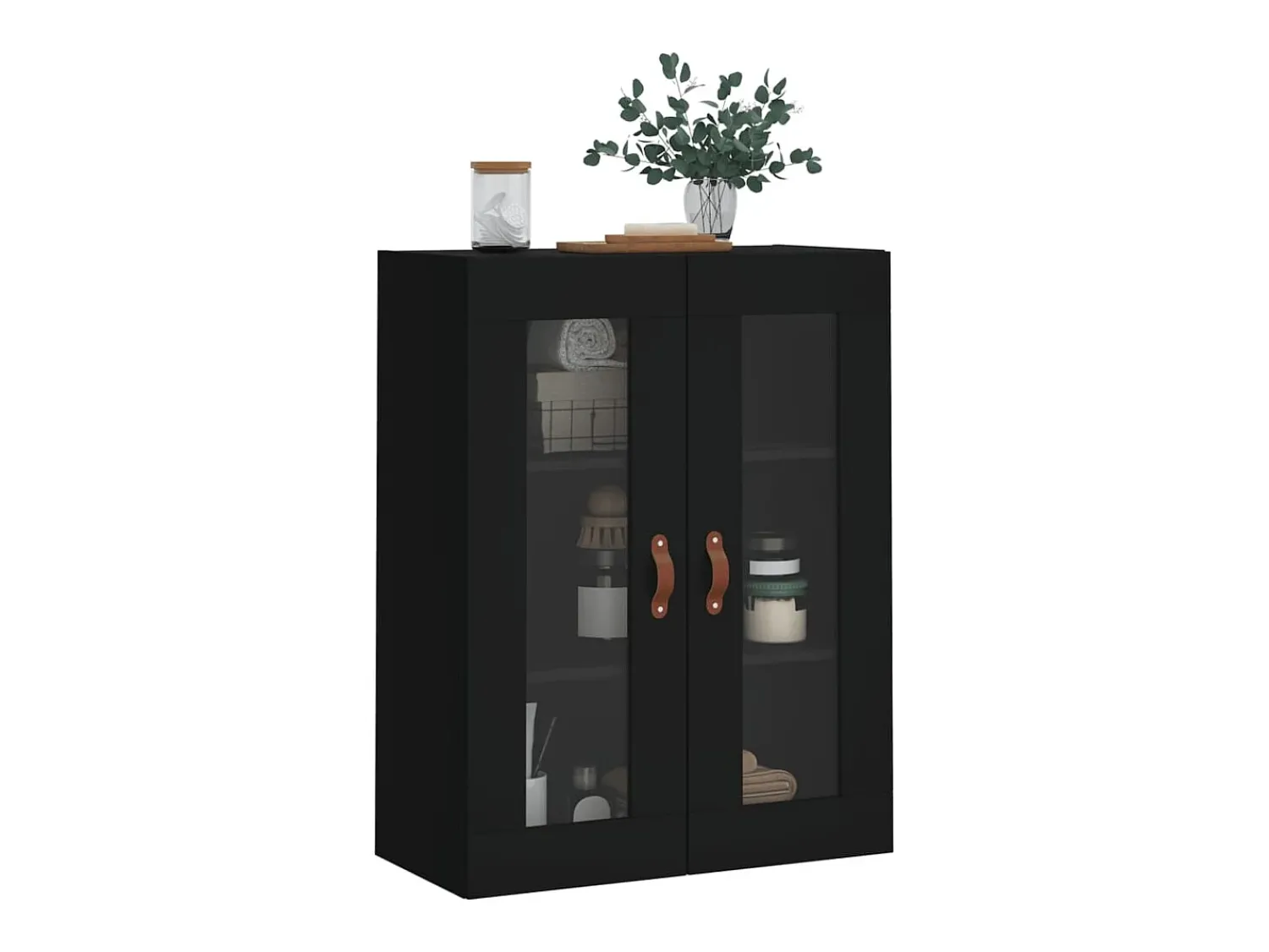 Clearance vidaxl Armário de parede 69,5x34x90 cm Preto