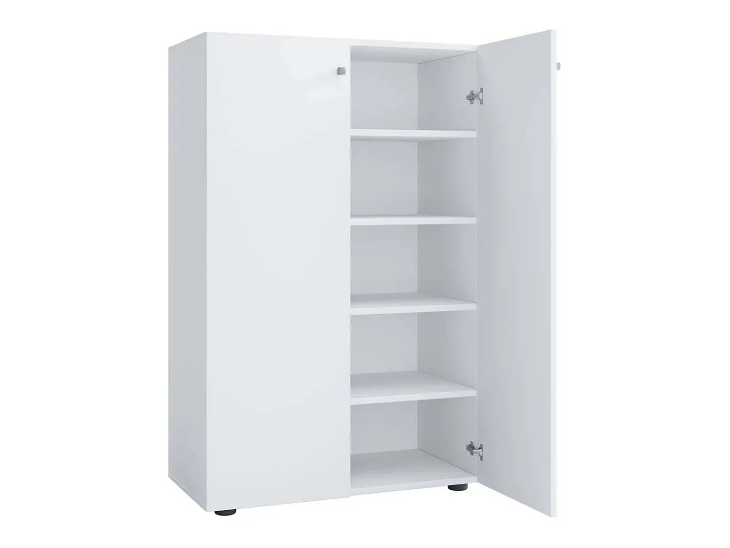 VCM Armário de sapato de madeira | Dimensões: A. 110 x L. 70 x P. 39 cm | Armário para uso integral | 5 compartimentos | 2 Portas rotativas – Lona (Branco) Multicor