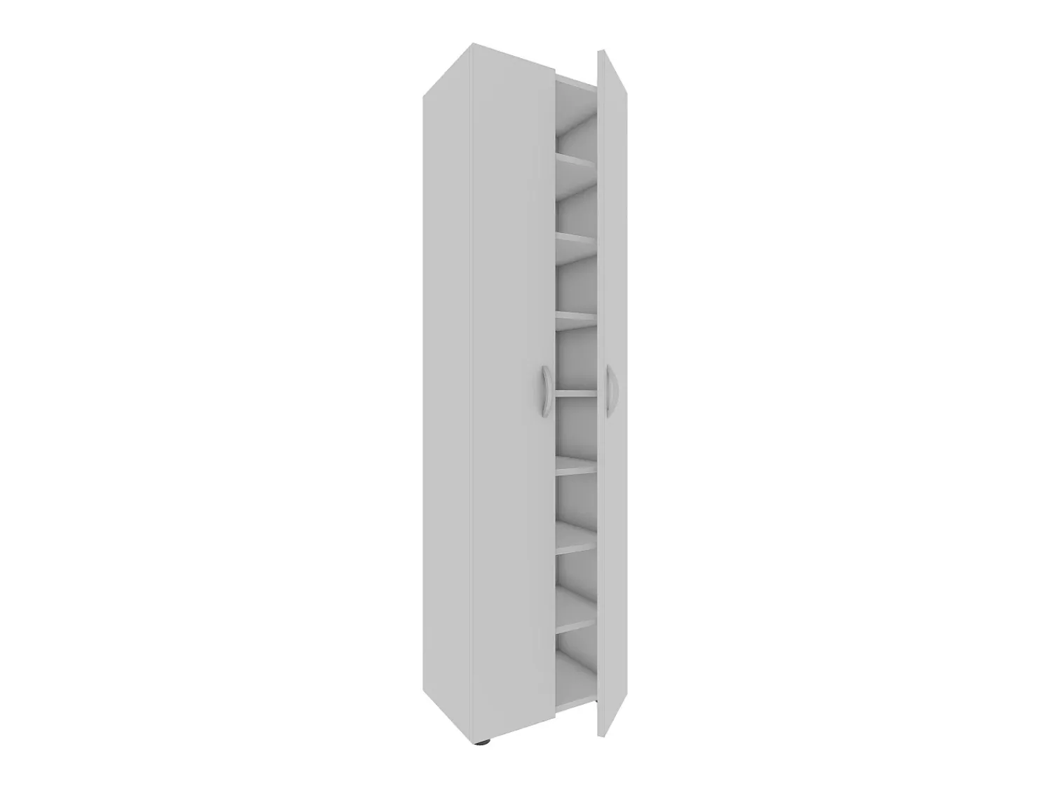 Hot VCM Armário de sapato de madeira | Dimensões: A. 173 x L. 49 x P. 30 cm | Armário para uso integral | 8 compartimentos | 2 Portas rotativas – Ulas (Branco) Multicor