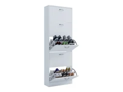 Hot VCM Armário de sapato de madeira | Dimensões: A. 170 x L. 59 x P. 22 cm | 5 flaps - Sipos XL (Branco) Multicor
