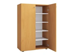 Móvel De Arrumação|Sapateira|VCM Armário de sapato de madeira | Dimensões: A. 110 x L. 70 x P. 39 cm | Armário para uso integral | 5 compartimentos | 2 portas rotativas – Lona (faia) Multicor