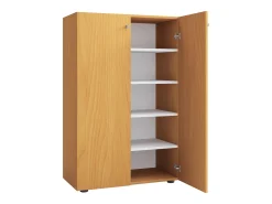 Móvel De Arrumação|Sapateira|VCM Armário de sapato de madeira | Dimensões: A. 110 x L. 70 x P. 39 cm | Armário para uso integral | 5 compartimentos | 2 portas rotativas – Lona (faia) Multicor