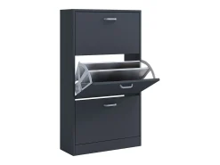 VCM Armário de sapato de madeira | Dimensões: A. 105 x L. 59 x P. 22 cm | 3 flaps - Sipos L (Anthracite)^ Móvel De Arrumação|Sapateira
