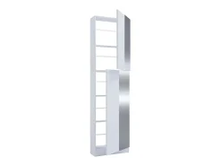 Best VCM Armário de sapato de madeira | Dimensões: A. 180 x L. 50 x P. 17 cm | 2 Portas Rotativas | Espelho Prático - Fulisa XL Espelho (Branco) Multicor