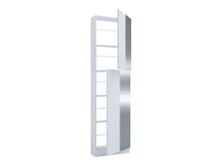 Best VCM Armário de sapato de madeira | Dimensões: A. 180 x L. 50 x P. 17 cm | 2 Portas Rotativas | Espelho Prático - Fulisa XL Espelho (Branco) Multicor