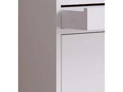 Móvel De Arrumação|Sapateira*VCM Armário de sapato de madeira | Dimensões: A. 91 x L. 59 x P. 22 cm | 2 abas | gaveta estreita | prateleira prática - Sipos M (Branco) Multicor