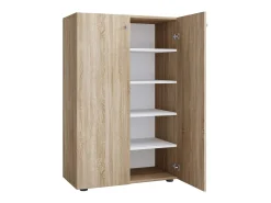 Móvel De Arrumação|Sapateira|VCM Armário de sapato de madeira | Dimensões: A. 110 x L. 70 x P. 39 cm | Armário para uso integral | 5 compartimentos | 2 portas rotativas – Lona (carvalho Sonoma) Multicor