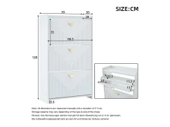 Móvel De Arrumação|Sapateira*Hauss Spole Armário de sapatos com 3 portas basculantes e 6 compartimentos. Branco