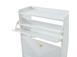 Móvel De Arrumação|Sapateira*Hauss Spole Armário de sapatos com 3 portas basculantes e 6 compartimentos. Branco