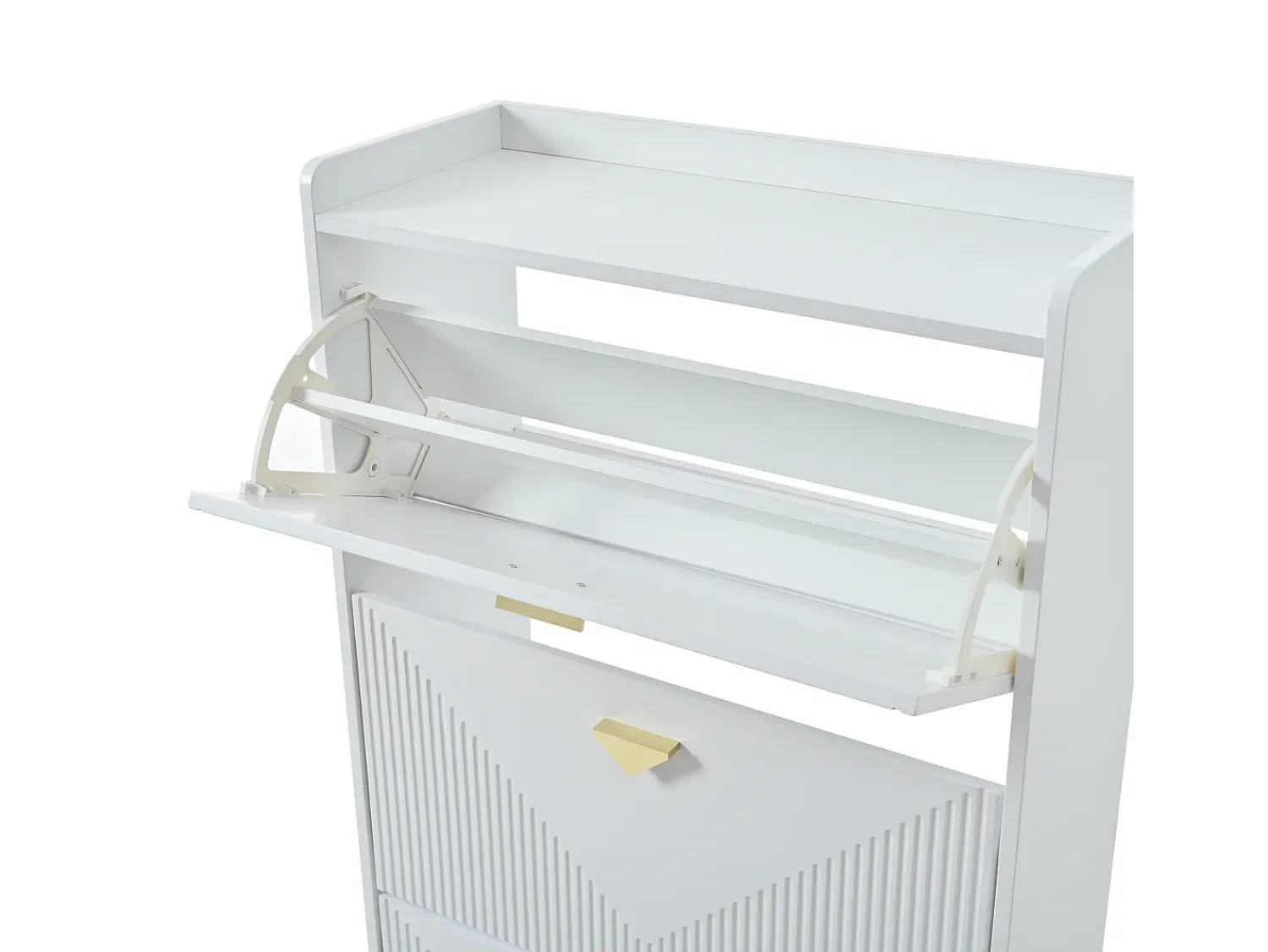 Móvel De Arrumação|Sapateira*Hauss Spole Armário de sapatos com 3 portas basculantes e 6 compartimentos. Branco