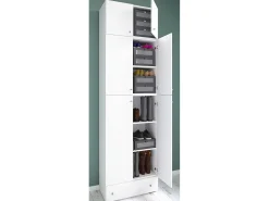 VCM Armário de sapatos Lona Branco A. 240 x L. 70 x P. 39 cm^ Móvel De Arrumação|Sapateira