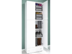 Móvel De Arrumação|Sapateira|VCM Armário de sapatos Lona Branco A. 200 x L. 70 x P. 39 cm Multicor