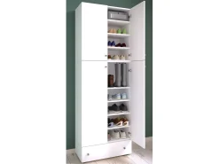 Móvel De Arrumação|Sapateira|VCM Armário de sapatos Lona Branco A. 200 x L. 70 x P. 39 cm Multicor