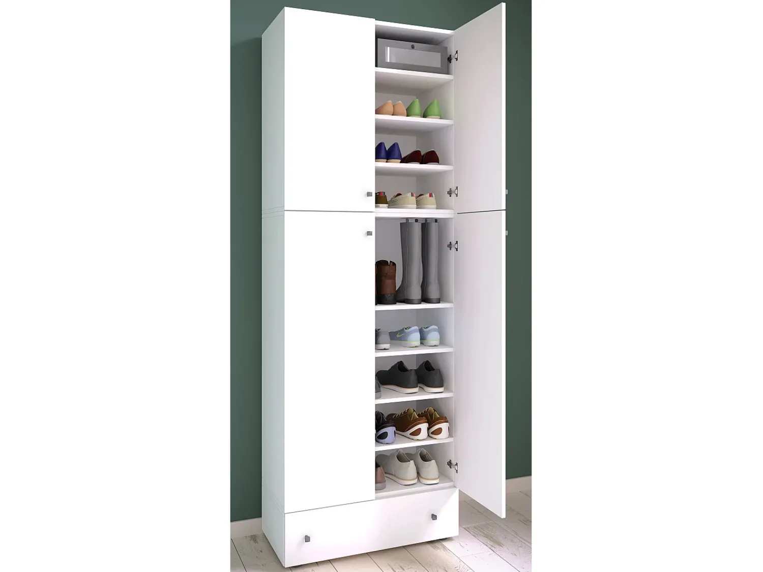 Móvel De Arrumação|Sapateira|VCM Armário de sapatos Lona Branco A. 200 x L. 70 x P. 39 cm Multicor