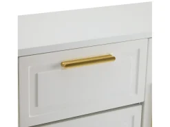 ModernLuxe Armário de sapatos moderno 120×24×107 cm - 2 portas e 2 gavetas - 2 portas basculantes -^ Móvel De Arrumação|Sapateira