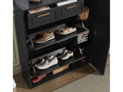 ModernLuxe Armário de sapatos moderno 95×24×107 cm - 1 porta e 2 gavetas - 2 portas dobráveis -^ Móvel De Arrumação|Sapateira