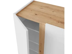 Clearance Armário de sapatos nórdico corredor carvalho Nodi Artik 57 cm Branco