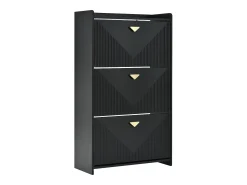 Móvel De Arrumação|Sapateira|Hauss Spole Armário de sapatos com 3 portas basculantes e 6 compartimentos. Preto