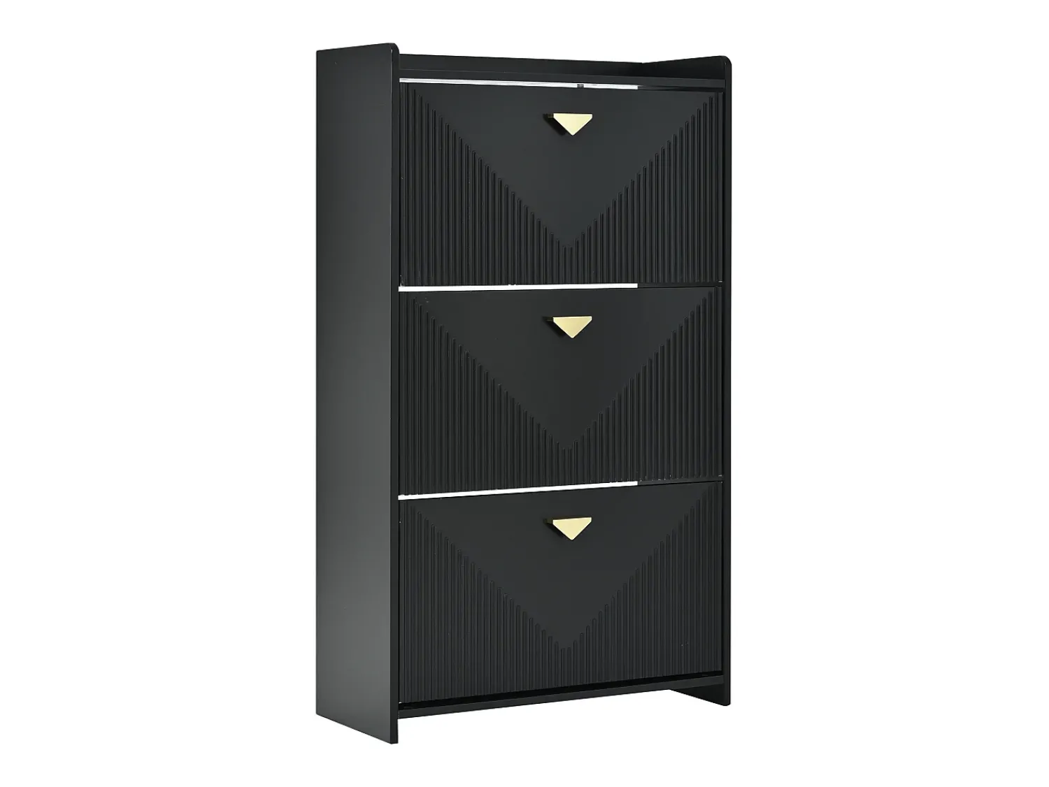 Móvel De Arrumação|Sapateira|Hauss Spole Armário de sapatos com 3 portas basculantes e 6 compartimentos. Preto