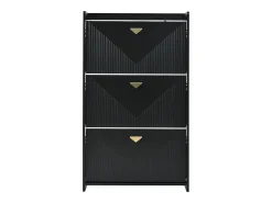 Móvel De Arrumação|Sapateira|Hauss Spole Armário de sapatos com 3 portas basculantes e 6 compartimentos. Preto