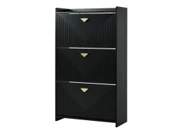 Móvel De Arrumação|Sapateira|Hauss Spole Armário de sapatos com 3 portas basculantes e 6 compartimentos. Preto
