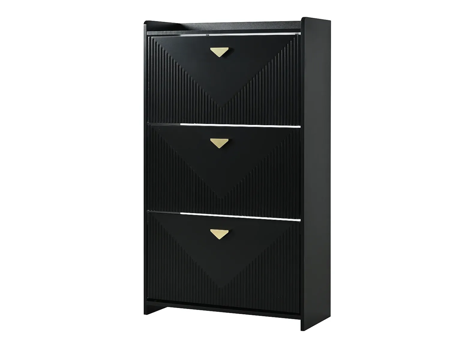 Móvel De Arrumação|Sapateira|Hauss Spole Armário de sapatos com 3 portas basculantes e 6 compartimentos. Preto