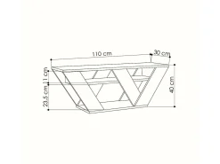 Móvel De Tv|Dmora Armário de suporte de TV Dpellegr, Aparador de sala de estar, Armário de TV baixo, Base de parede equipada, 110x30h40 cm, Branco