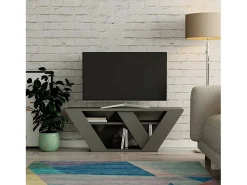 Online Dmora Armário de suporte de TV Dpellegr, Aparador de sala, Armário de TV baixo, Base de parede equipada, 110x30h40 cm, Antracite Preto