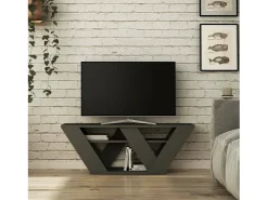 Online Dmora Armário de suporte de TV Dpellegr, Aparador de sala, Armário de TV baixo, Base de parede equipada, 110x30h40 cm, Antracite Preto