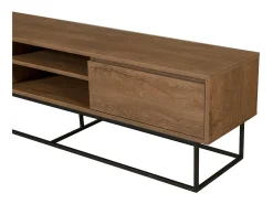 Móvel De Tv|Dmora Armário de suporte de TV Dpicon, Aparador de sala, Armário de TV baixo, Base de parede equipada, 180x40h50 cm, Nogueira e Preto Castanho