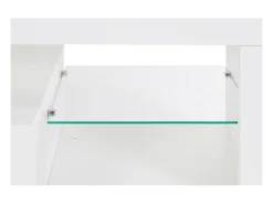 Móvel De Tv*Dmora Armário de suporte de TV Dcompagno, Suporte de TV, Aparador baixo para sala de estar com 1 porta, 100% Made in Italy, 160x40h35 cm, brilhante Branco