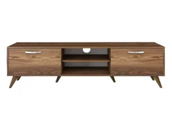 Móvel De Tv|Dmora Armário de suporte de TV Dbarar, Aparador de sala, Armário de TV baixo, Base de parede equipada, 180x35h49 cm, Nogueira Castanho