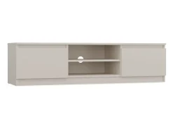 Móvel De Tv| Armário de TV: 2 portas, 2 prateleiras, Caxemira, 40 x 36 x 140cm Bege