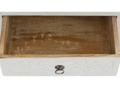 Loft24 Armário de TV barroco com 2 portas de vidro em MDF cinzento^ Móvel De Tv