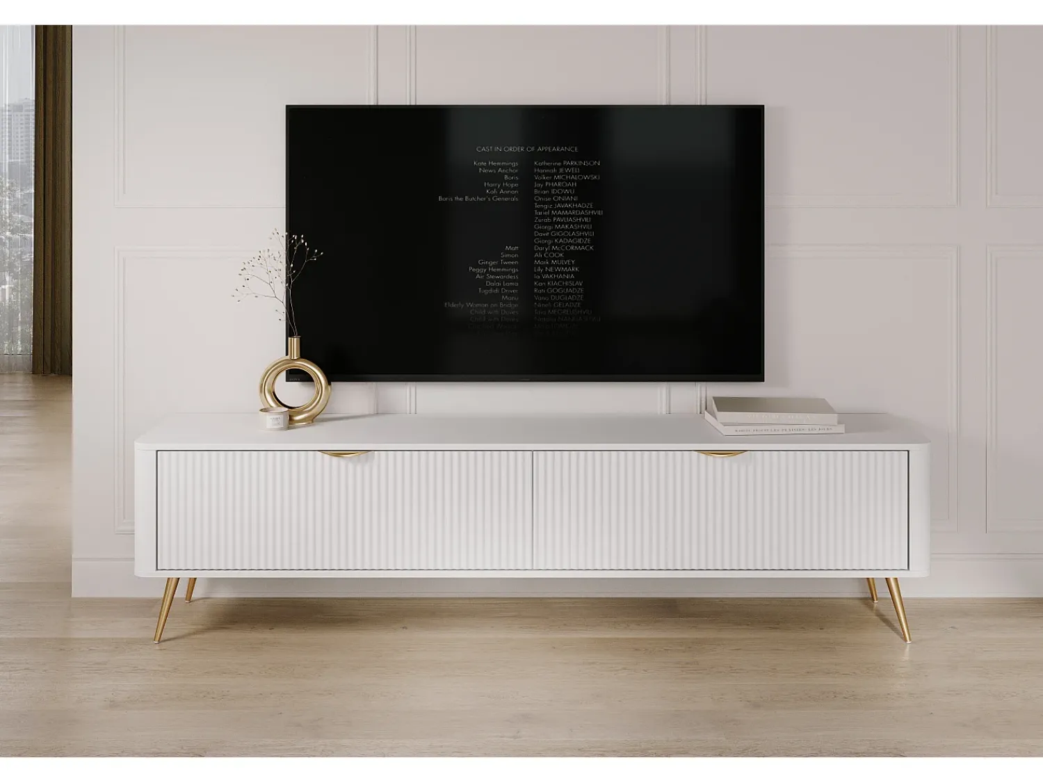Móvel De Tv* Armário de TV: , 200 x 38 x 51,2 cm Branco