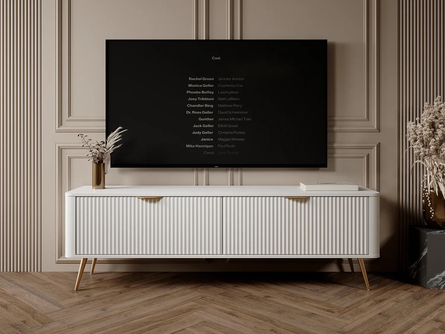 Móvel De Tv* Armário de TV: , 163,2 x 38 x 51,2 cm Branco