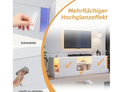 Armário de TV, brilhante, com iluminação LED, para até 70 polegadas, de pé no chão^ Móvel De Tv