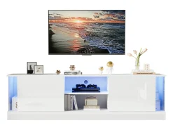 Armário de TV, brilhante, com iluminação LED, para até 70 polegadas, de pé no chão^ Móvel De Tv