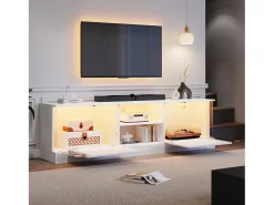 Armário de TV, brilhante, com iluminação LED, para até 70 polegadas, de pé no chão^ Móvel De Tv