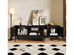 Armário de TV 150cm, Design -Madeira, amplo espaço de armazenamento, moderno e minimalista^ Móvel De Tv