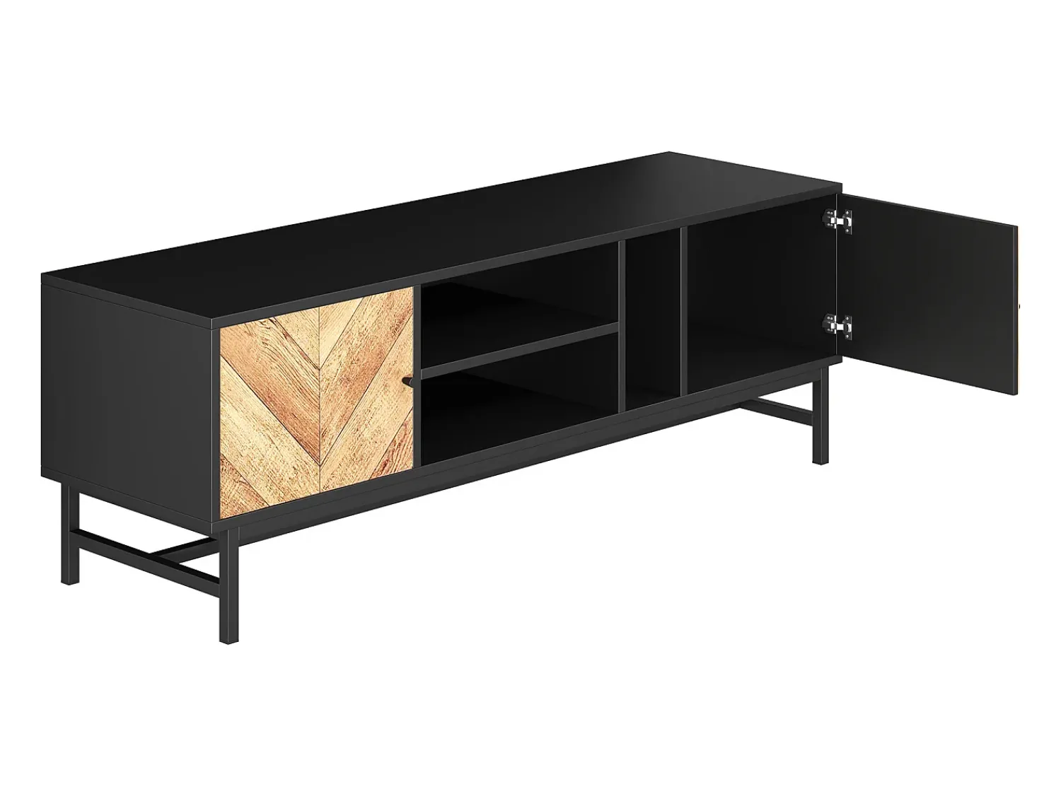 Armário de TV 150cm, Design -Madeira, amplo espaço de armazenamento, moderno e minimalista^ Móvel De Tv